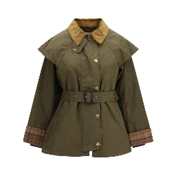 Bicolor Cotton Full-Length Jacket