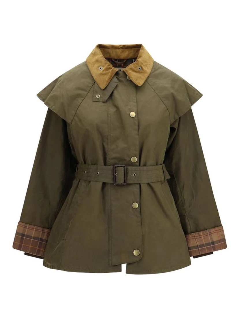 Bicolor Cotton Full-Length Jacket