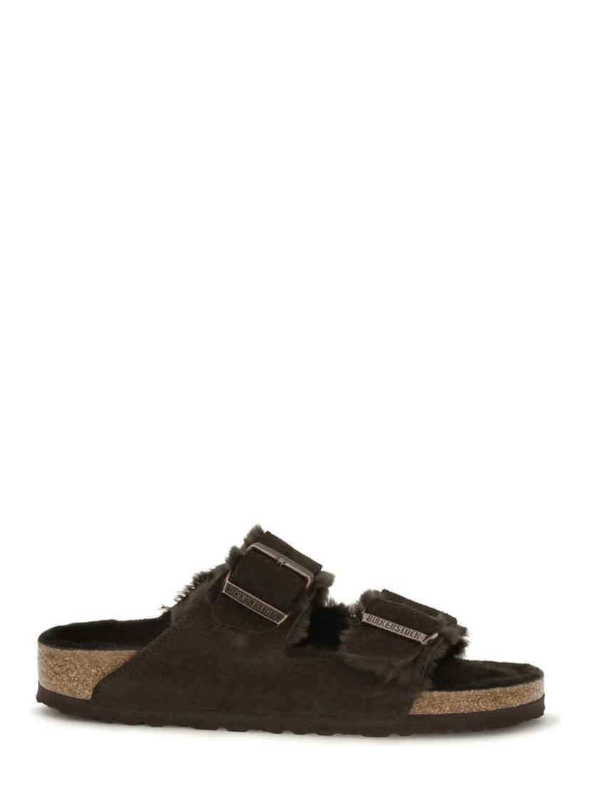 Brown Suede Leather Flat Sandals