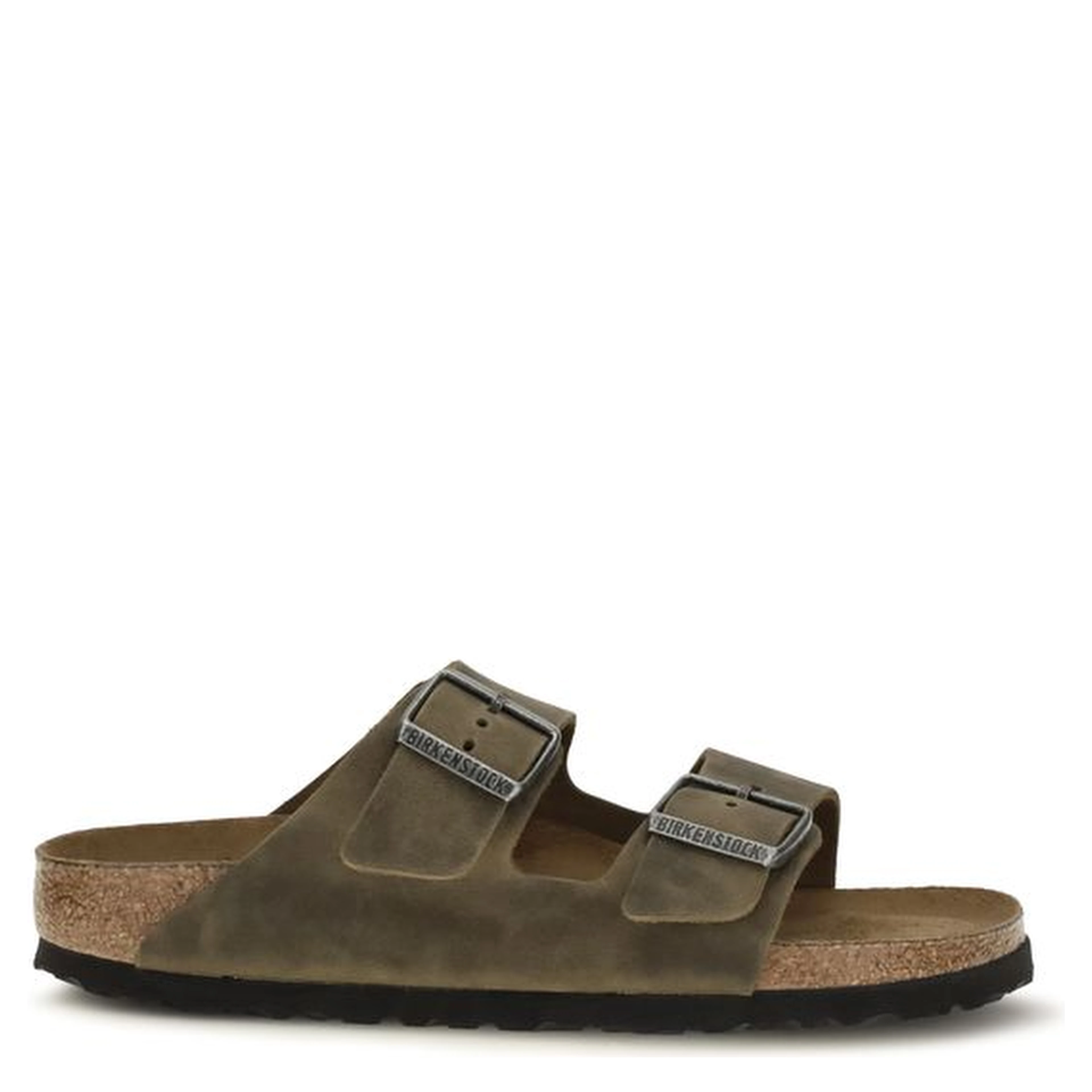 Bicolor Nubuc Leather Flat Sandals