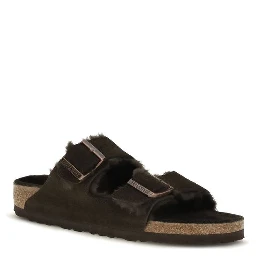 Brown Suede Leather Flat Sandals