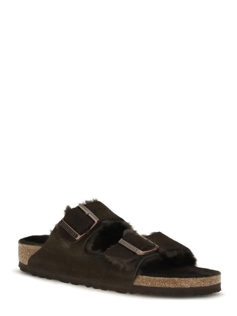 Brown Suede Leather Flat Sandals