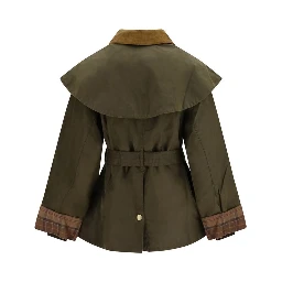Bicolor Cotton Full-Length Jacket