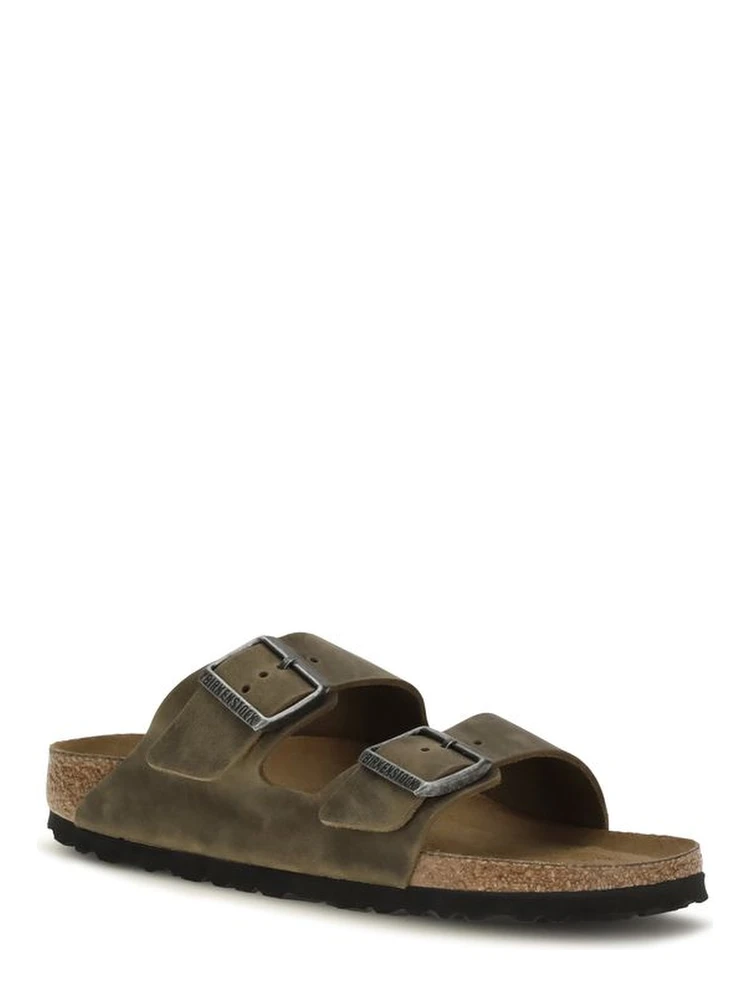 Bicolor Nubuc Leather Flat Sandals alternative