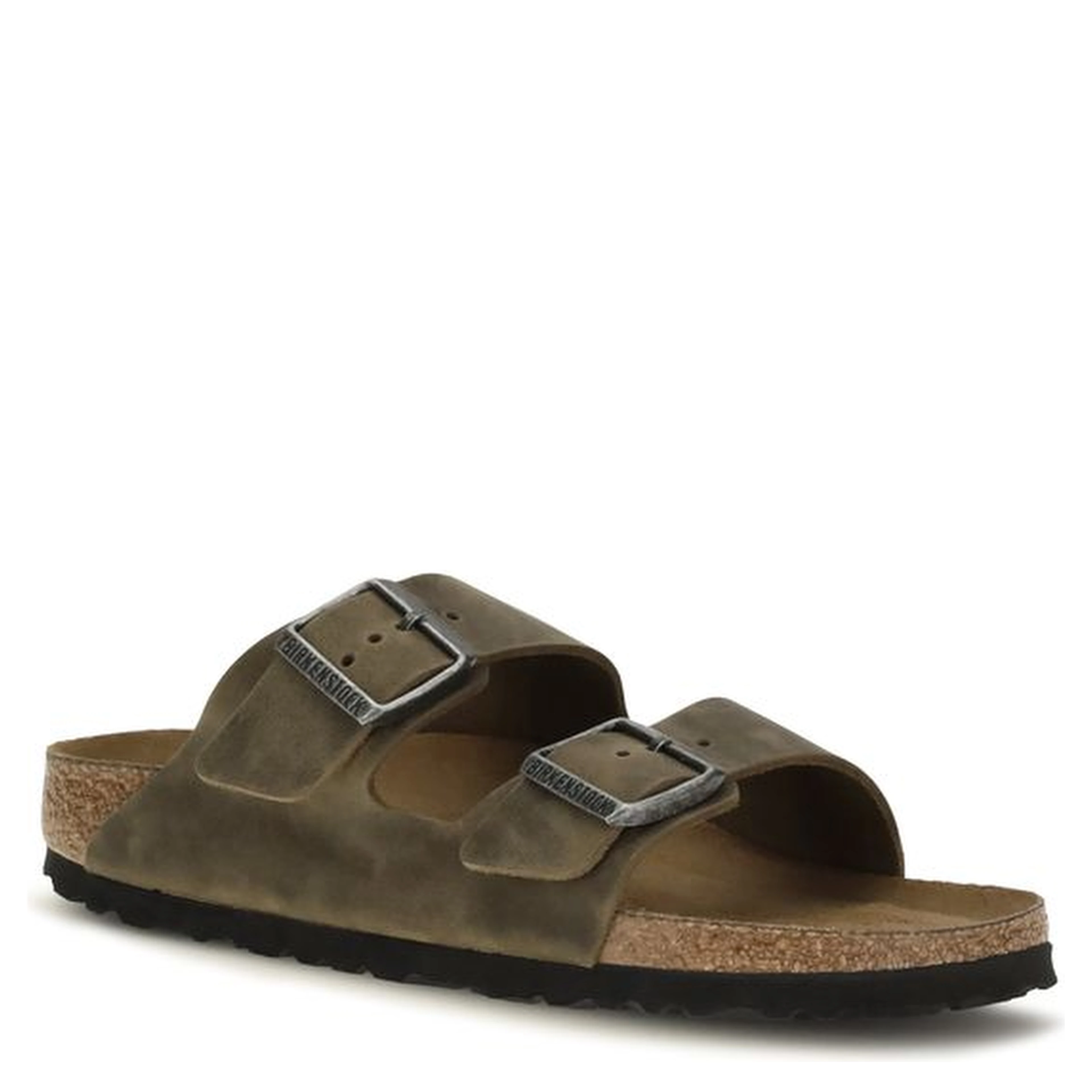 Bicolor Nubuc Leather Flat Sandals