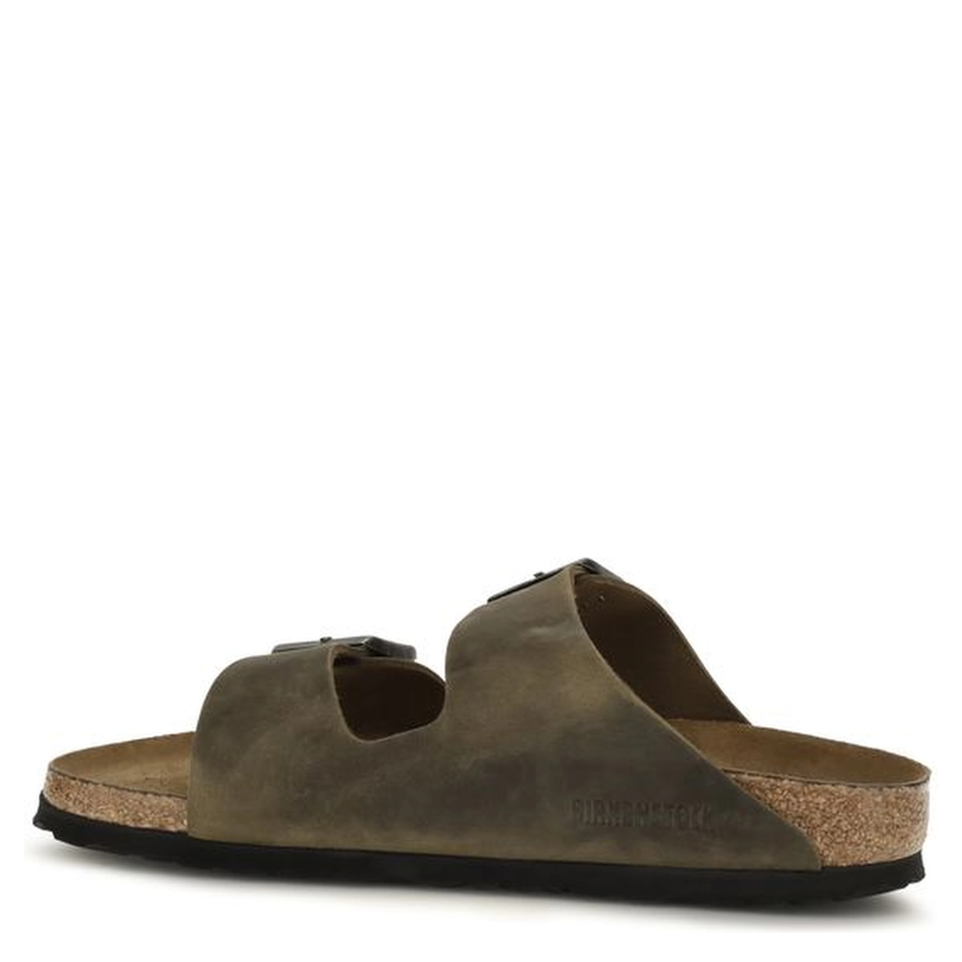 Bicolor Nubuc Leather Flat Sandals