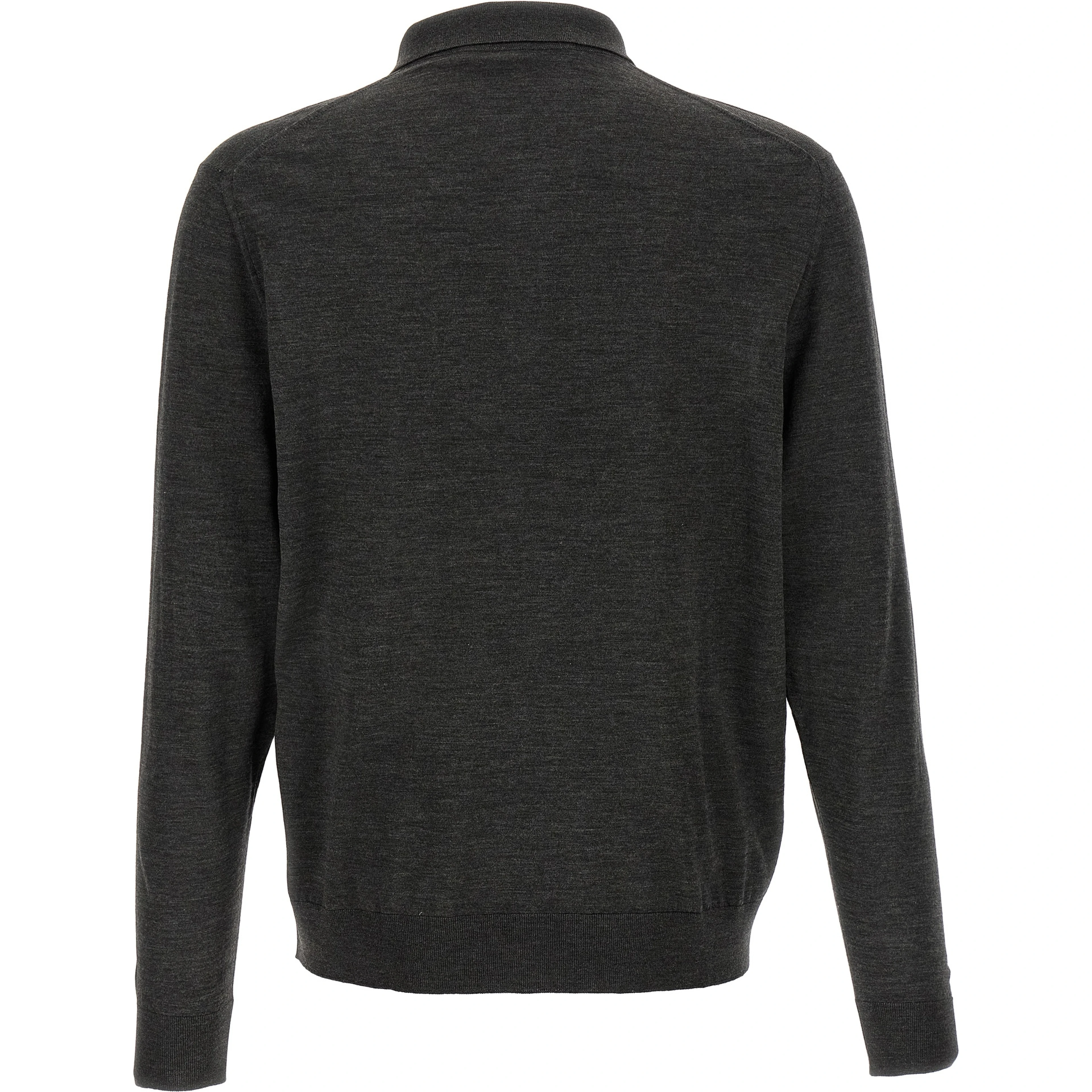 Gray Wool Polo Shirt