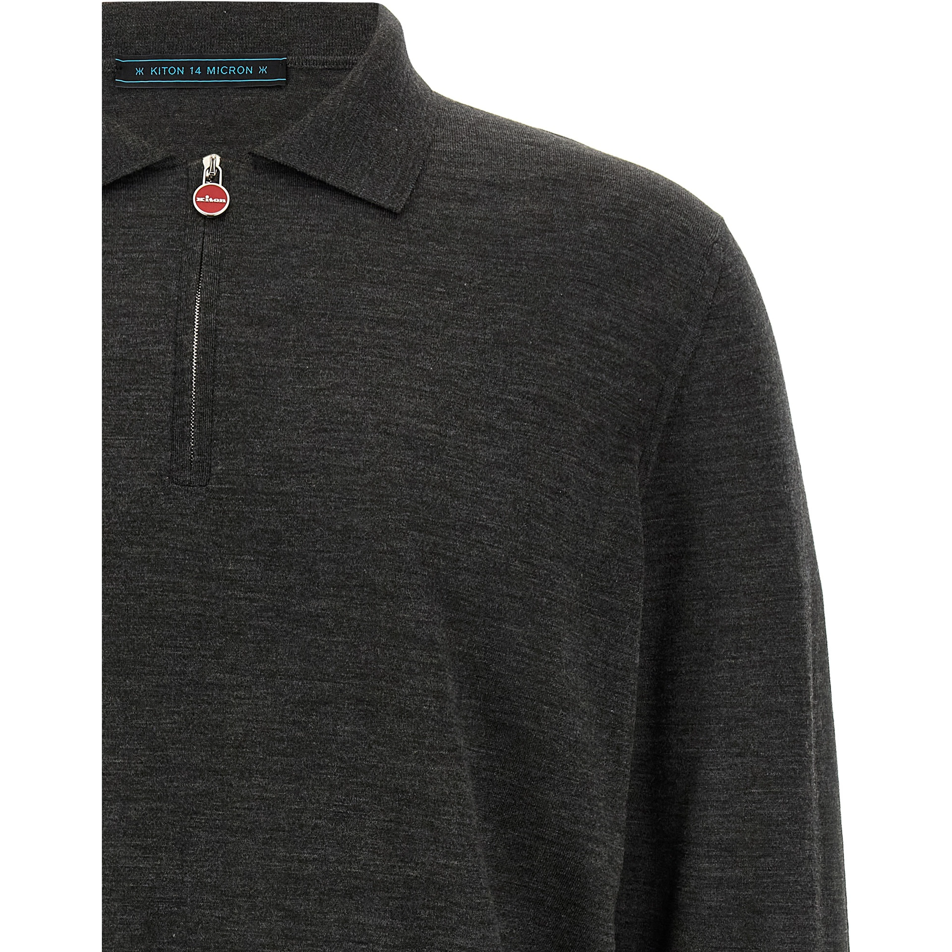 Gray Wool Polo Shirt