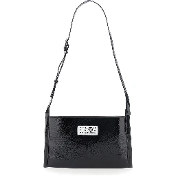 Black Crossbody bag with Adjustable Strap and Numeric Logo Patch on the Front in Tech Fabric Girl