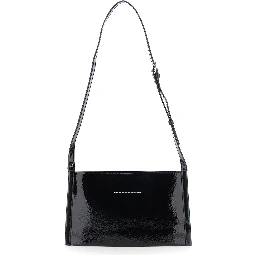 Black Crossbody bag with Adjustable Strap and Numeric Logo Patch on the Front in Tech Fabric Girl