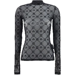 Black Polyamide Pattern Shirt
