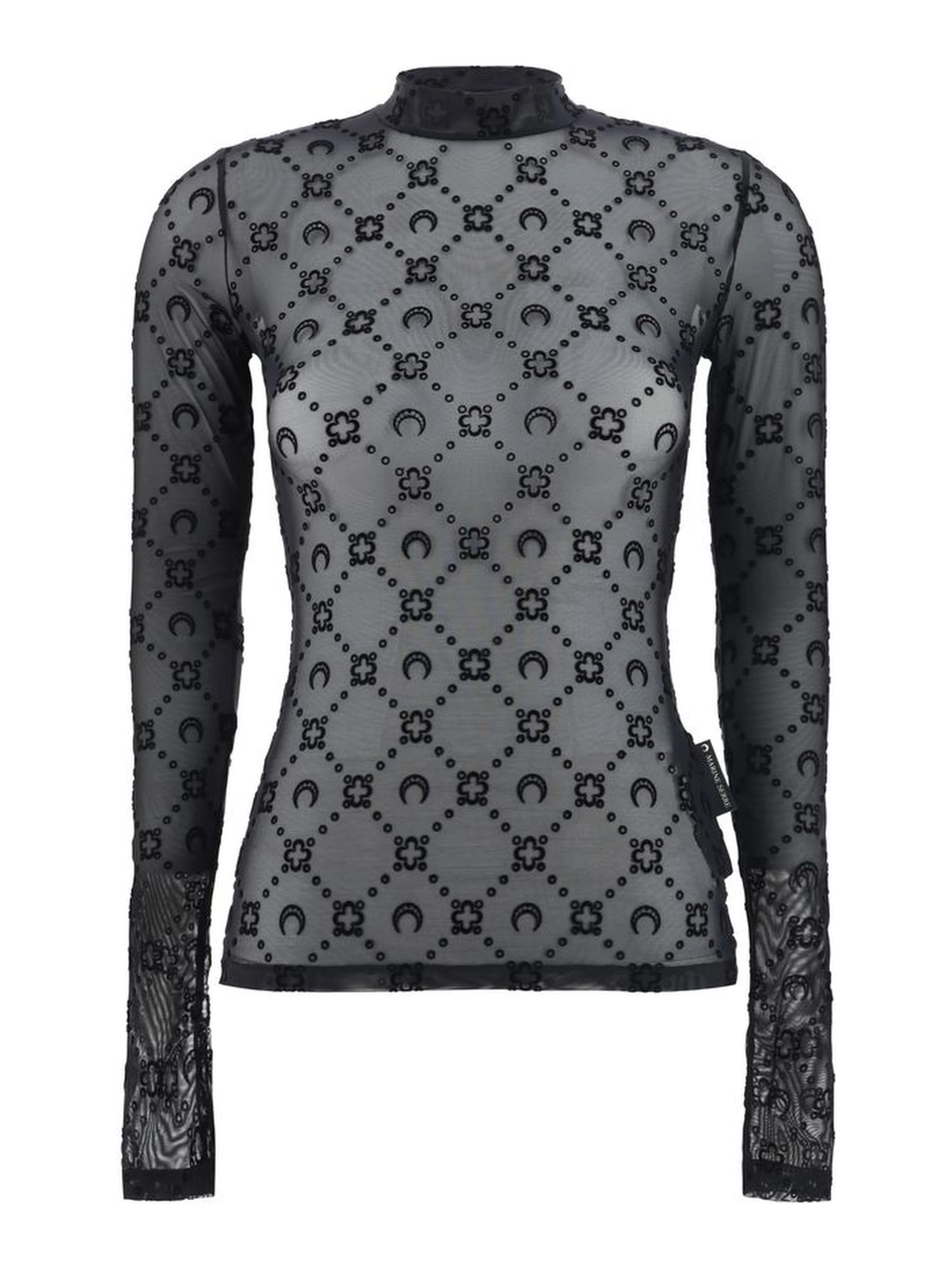 Black Polyamide Pattern Shirt