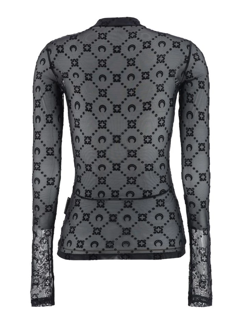 Black Polyamide Pattern Shirt