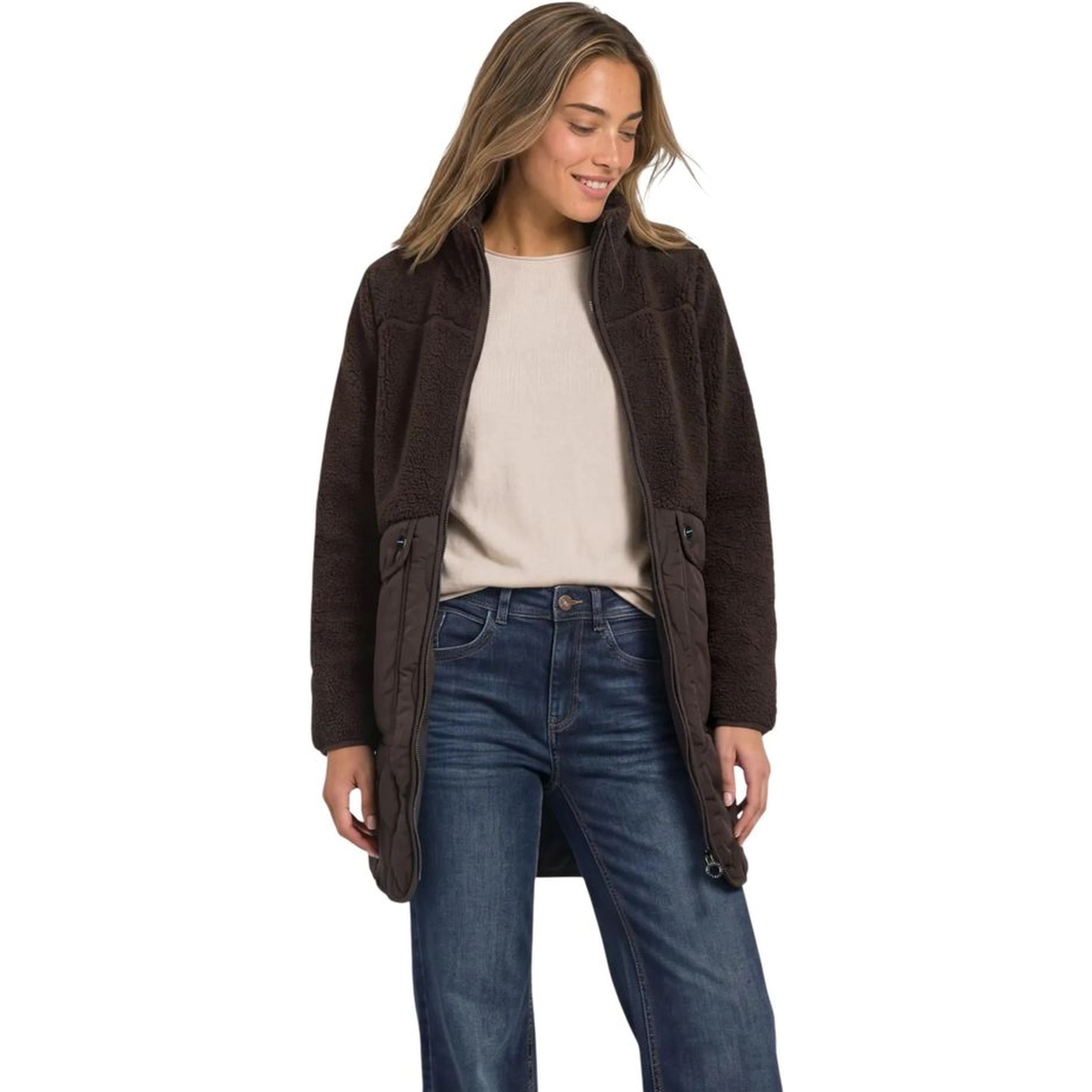 Brown Polyester Coat
