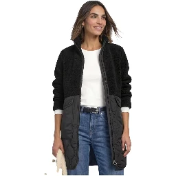Black Polyester Coat