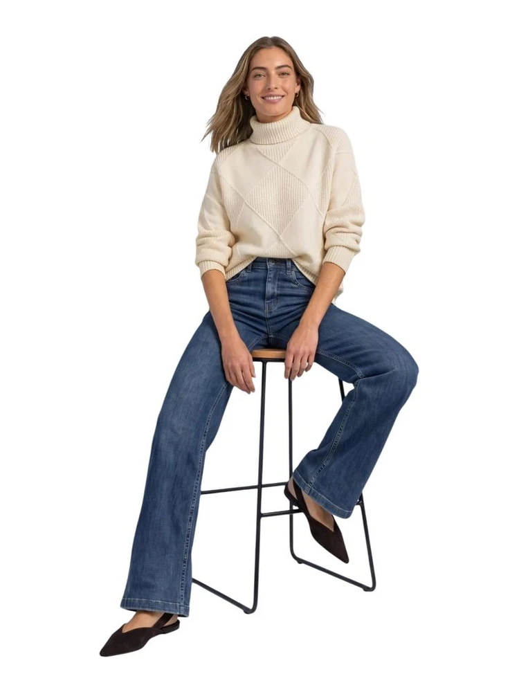 Cream Viscose Turtleneck