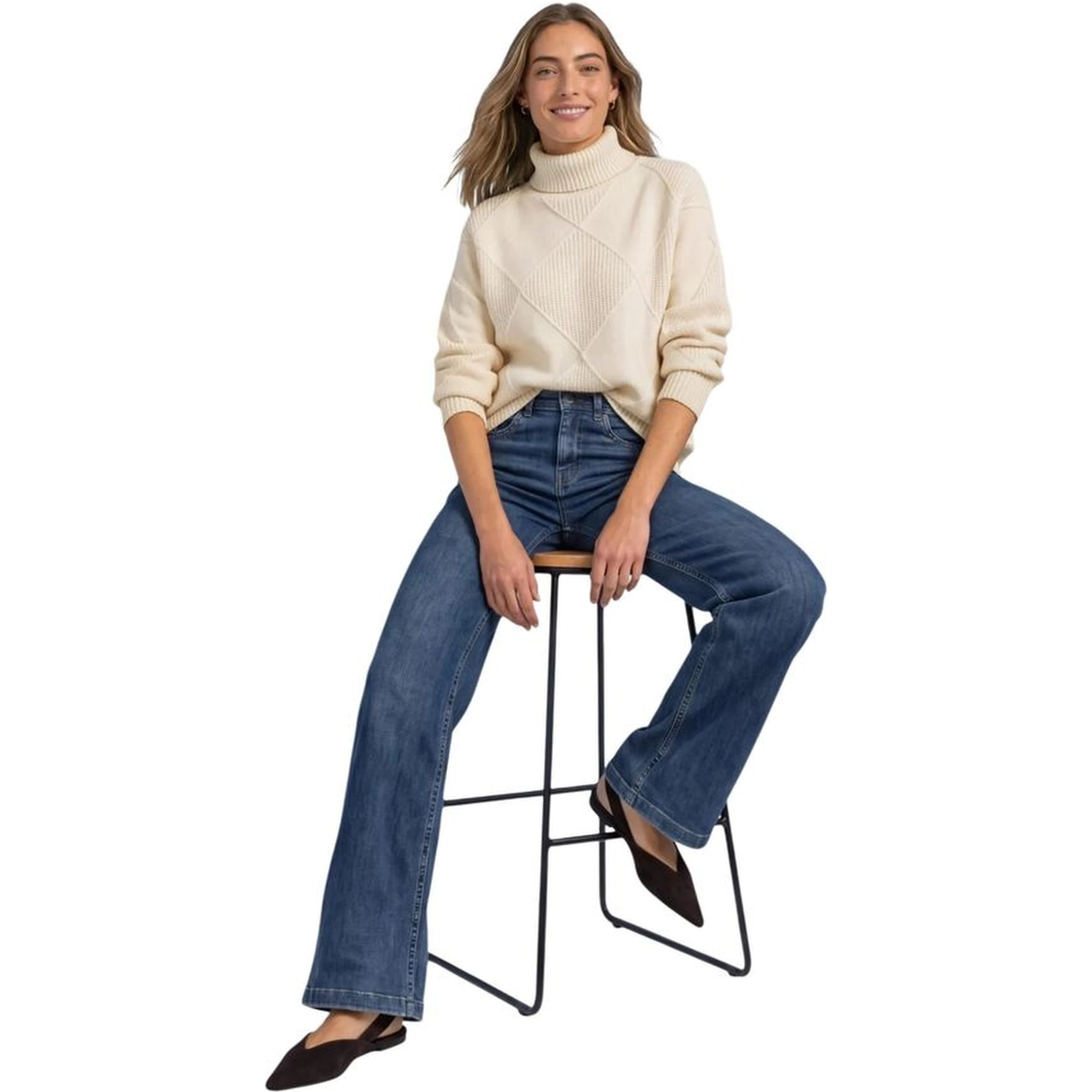 Cream Viscose Turtleneck