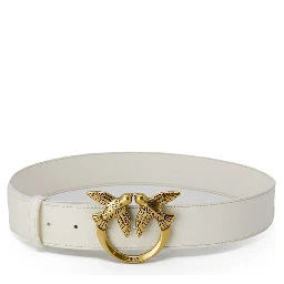 Cream Leather Regular Belt