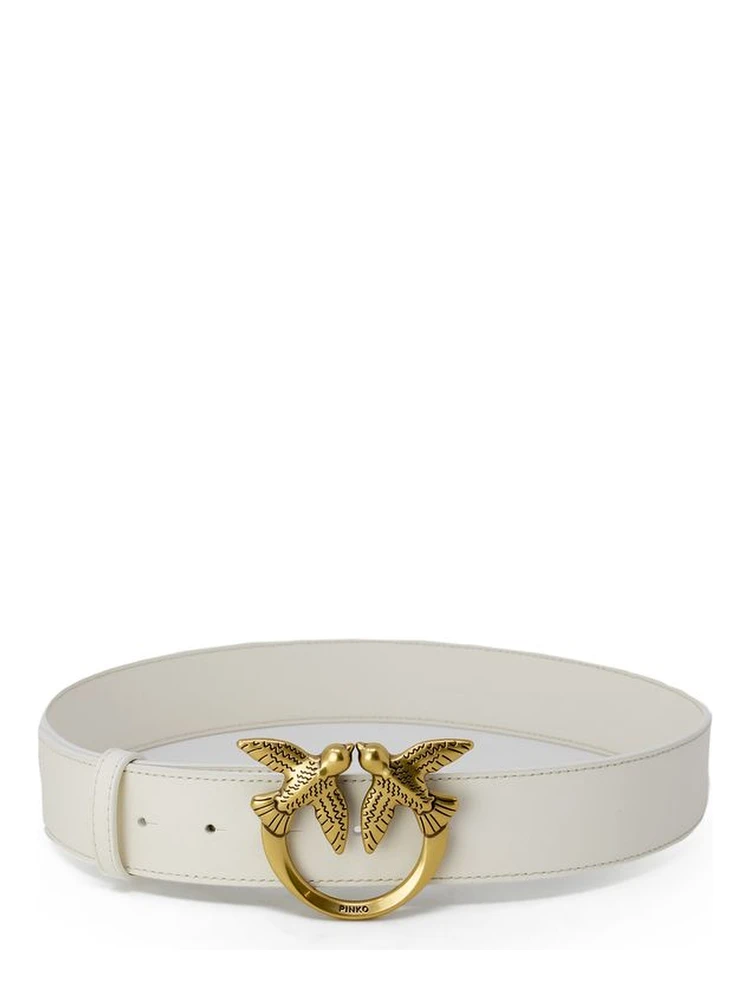 Cream Leather Regular Belt