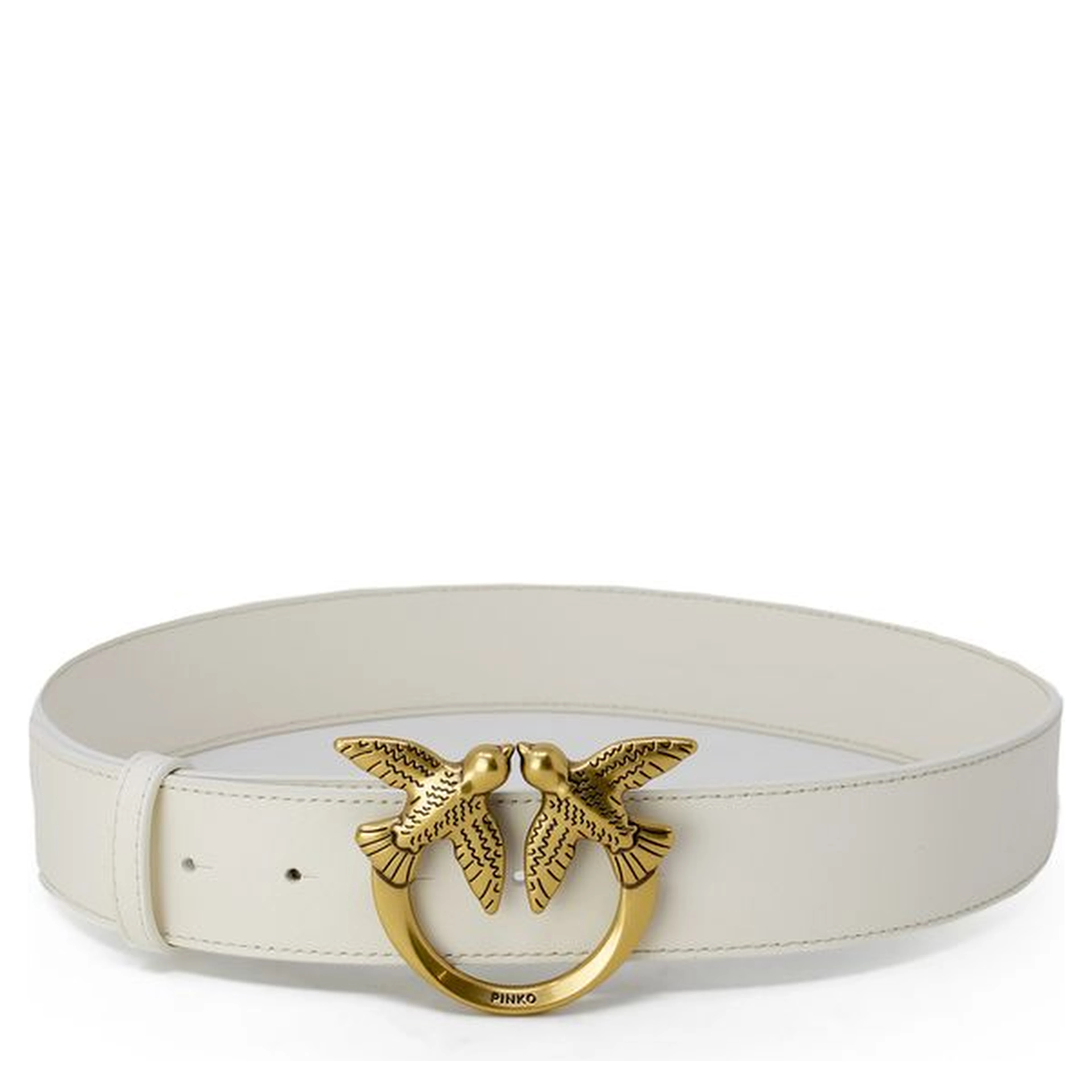 Cream Leather Regular Belt
