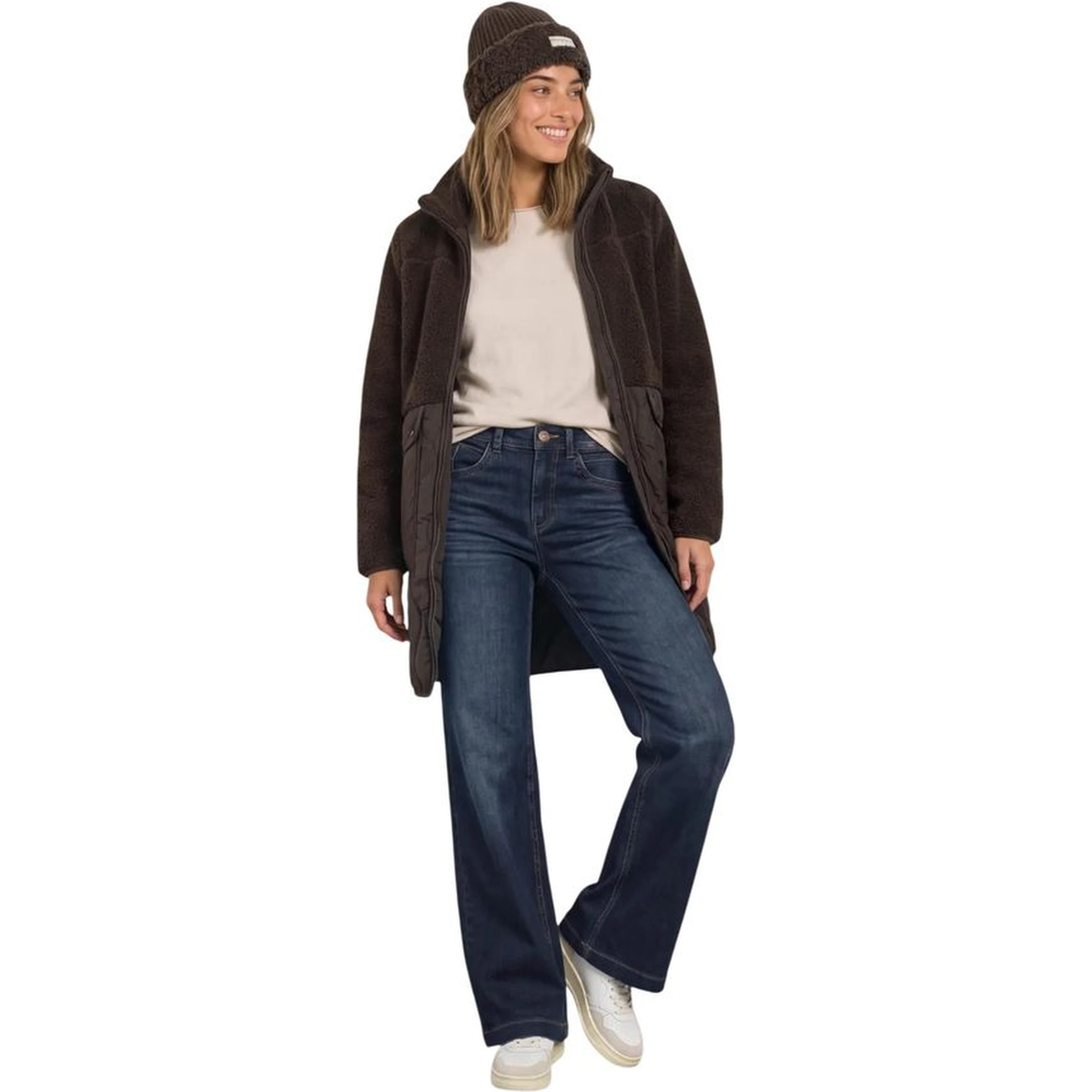 Brown Polyester Coat