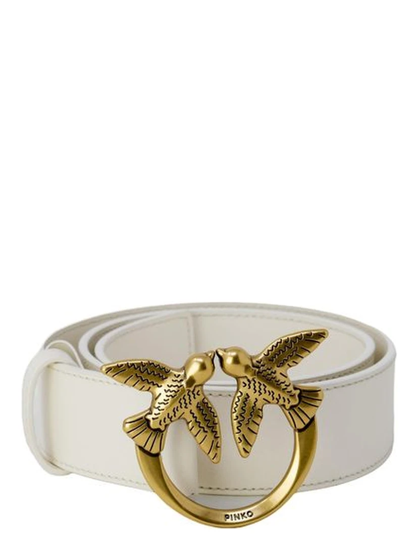 Cream Leather Regular Belt