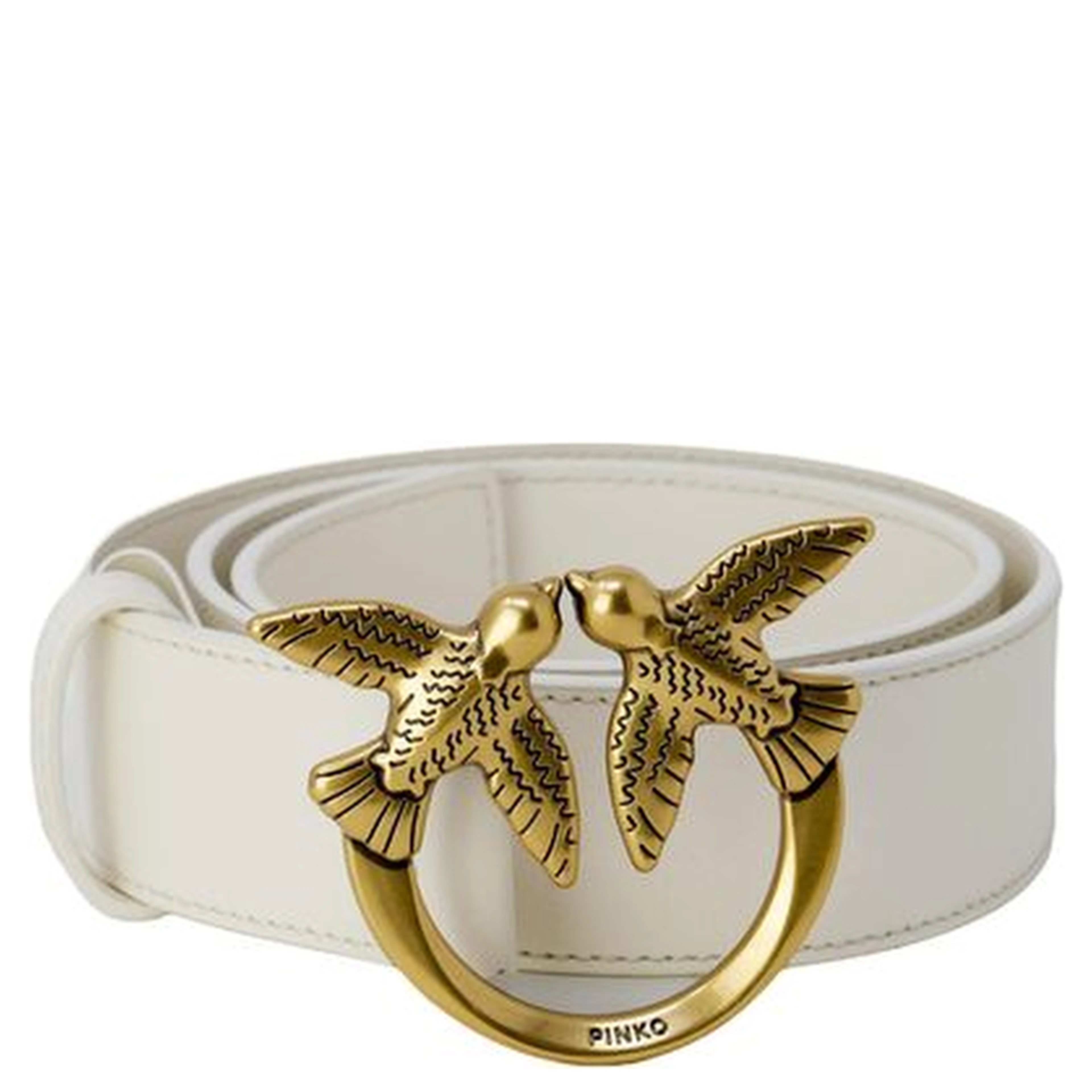 Cream Leather Regular Belt