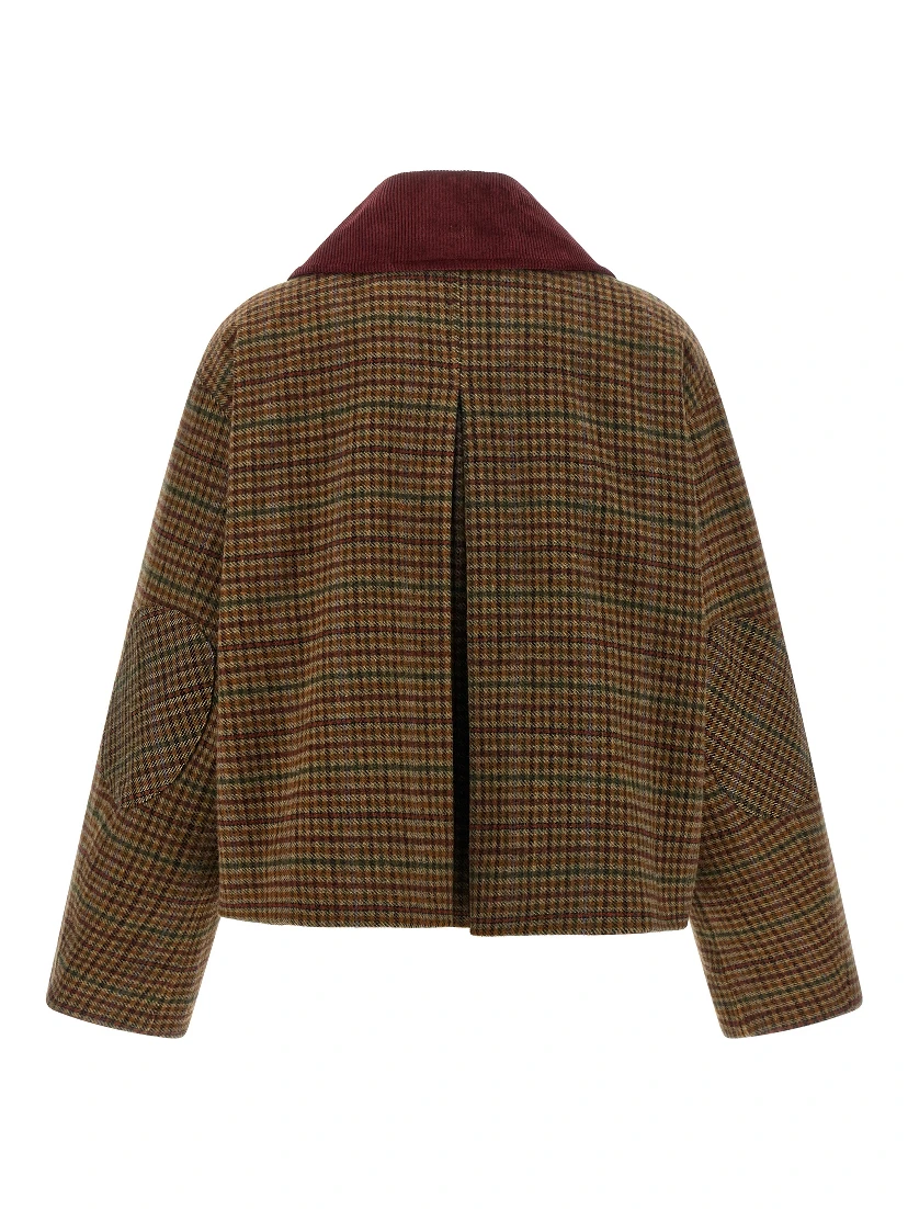 Brown Wool Full-Length Jacket