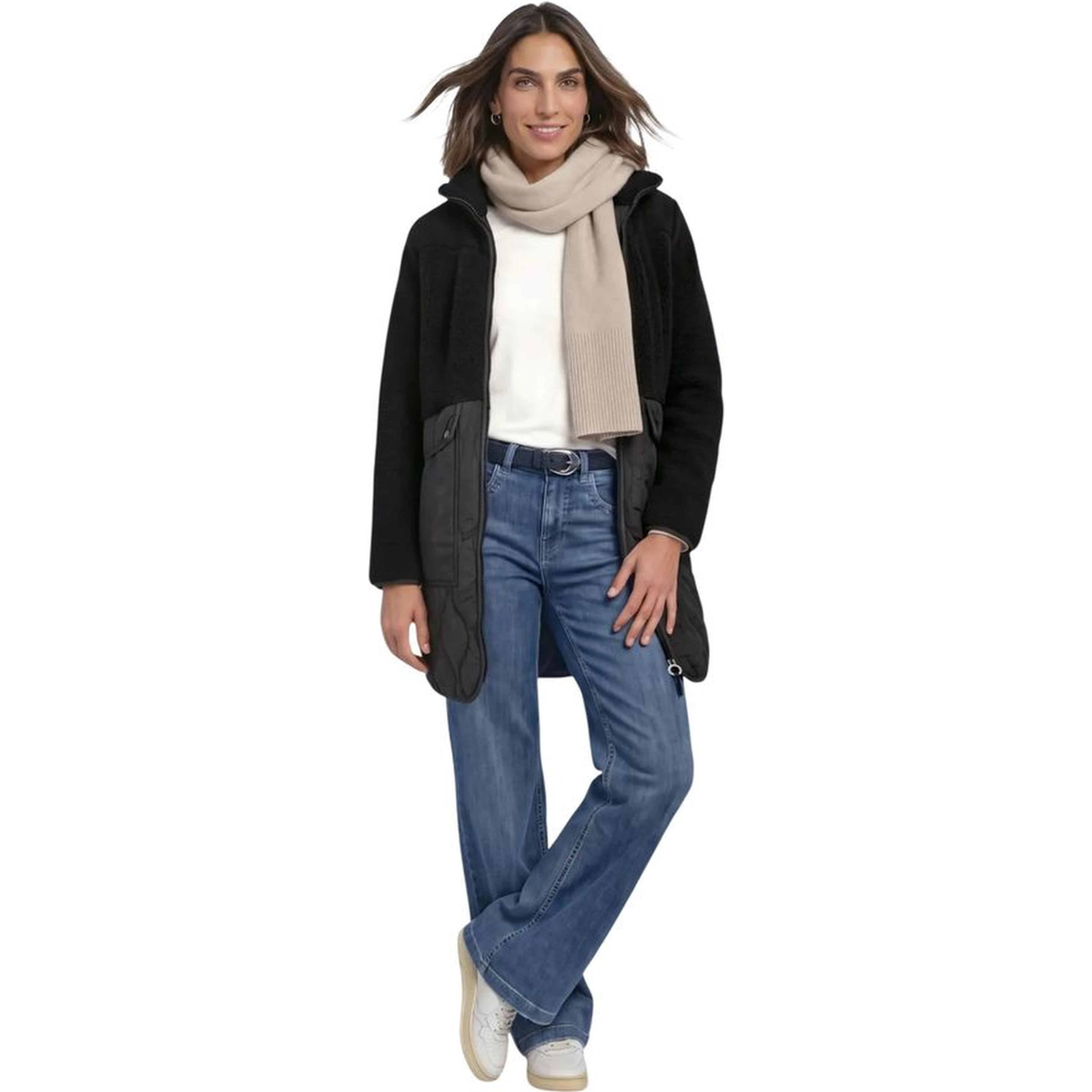 Black Polyester Coat