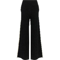 Black Merino Wool Casual Pants