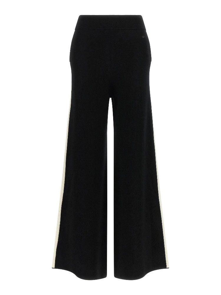 Black Merino Wool Casual Pants