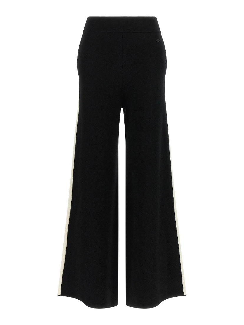 Black Merino Wool Casual Pants