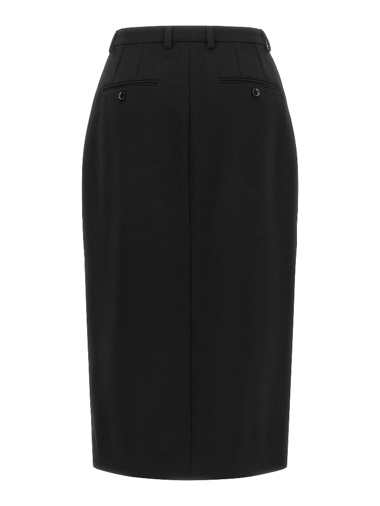 Black Virgin Wool Midi Skirt alternative