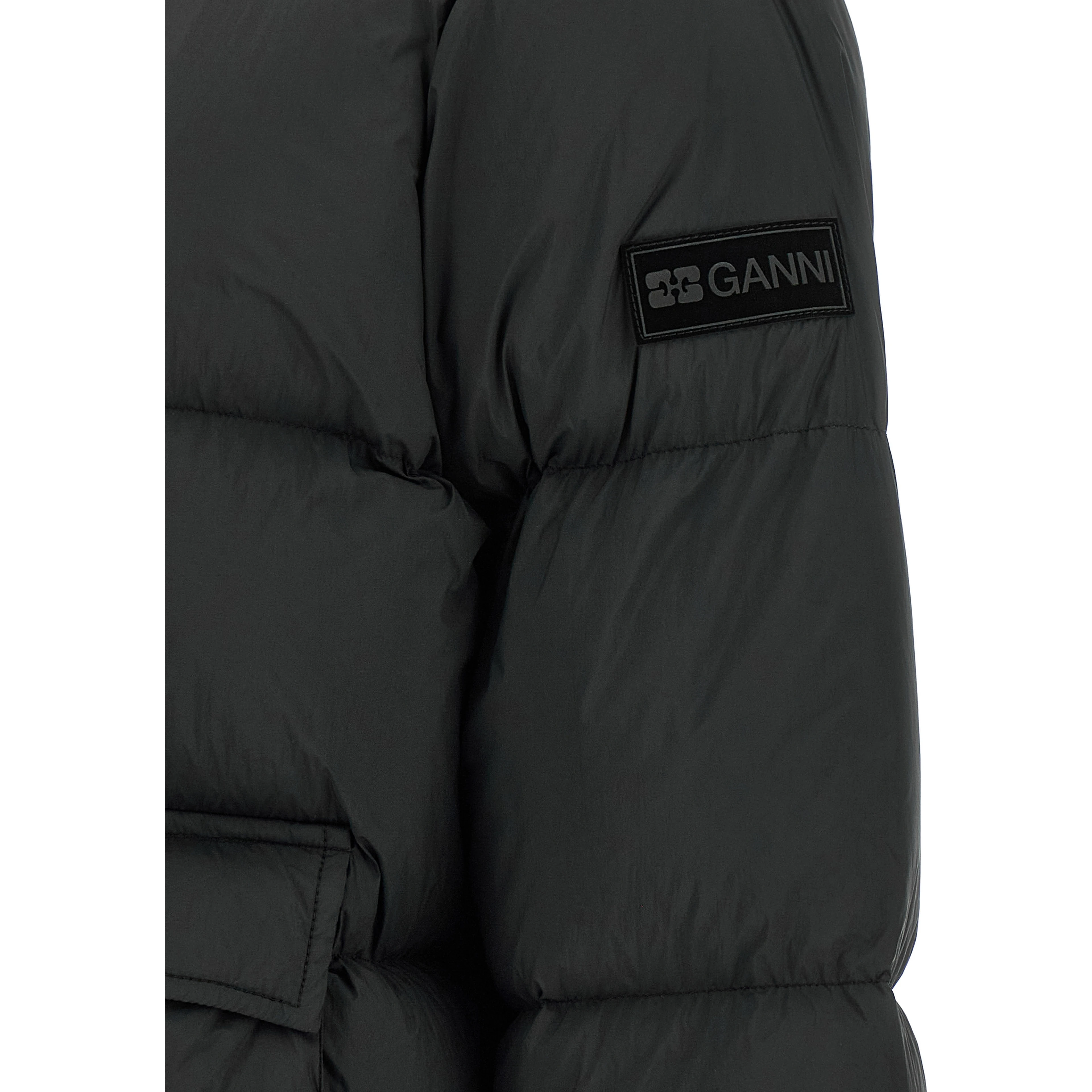 Black Polyamide Full-Length Jacket