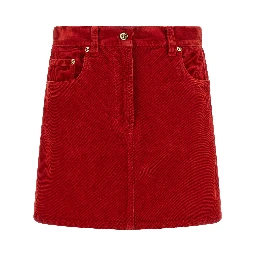 Red Cotton Long Skirt