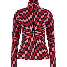 Red Polyester Cardigan