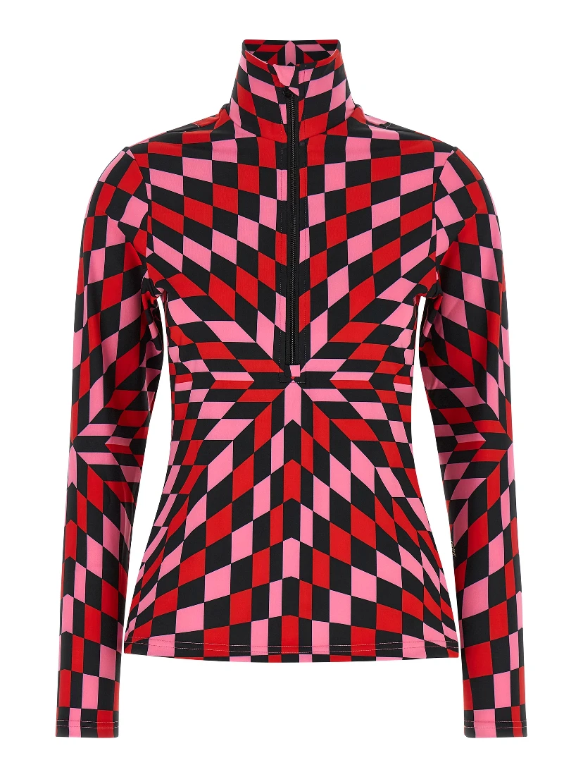 Red Polyester Cardigan