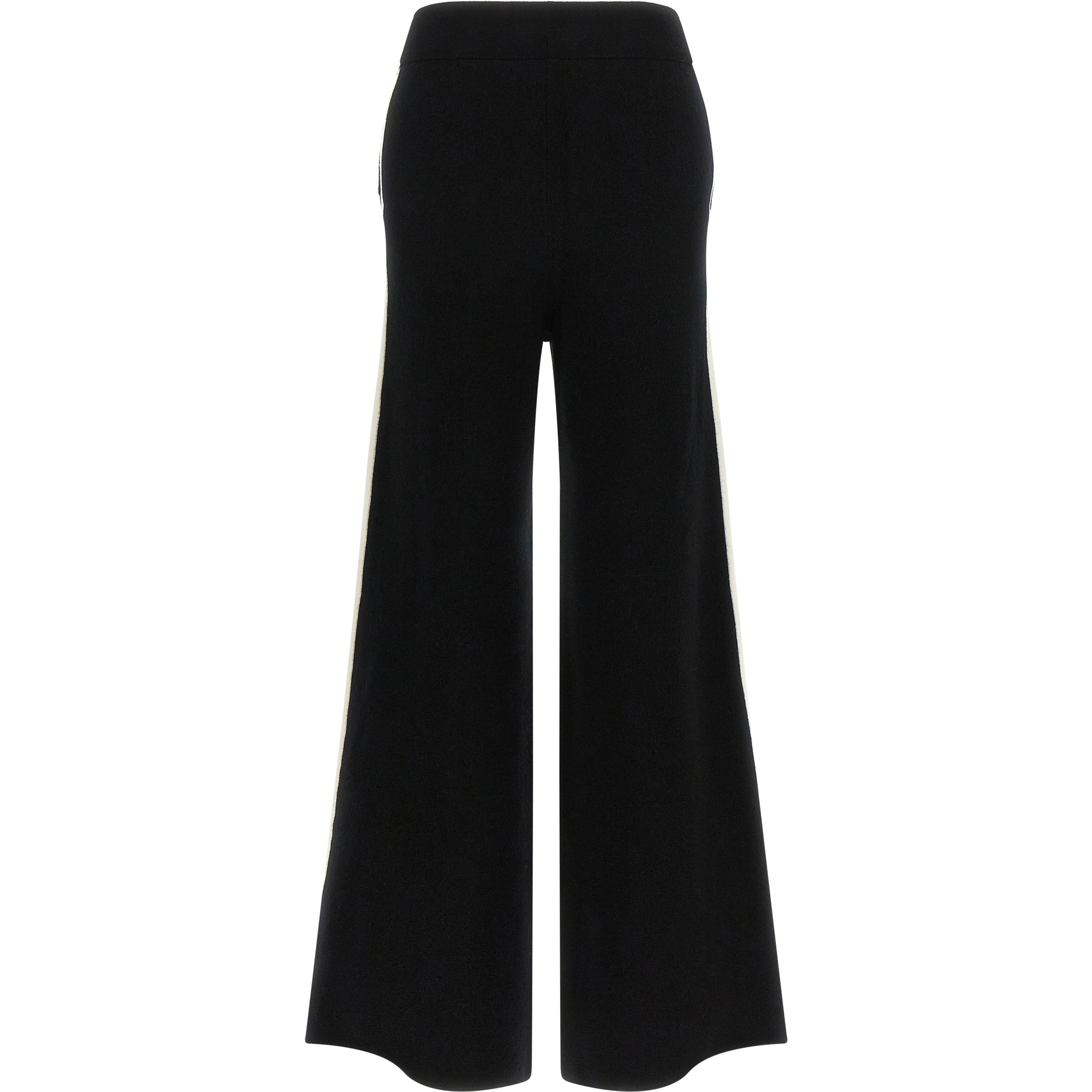 Black Merino Wool Casual Pants