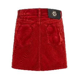 Red Cotton Long Skirt