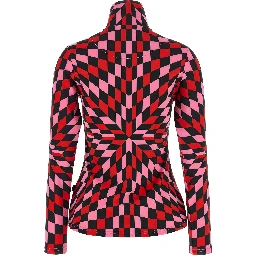 Red Polyester Cardigan