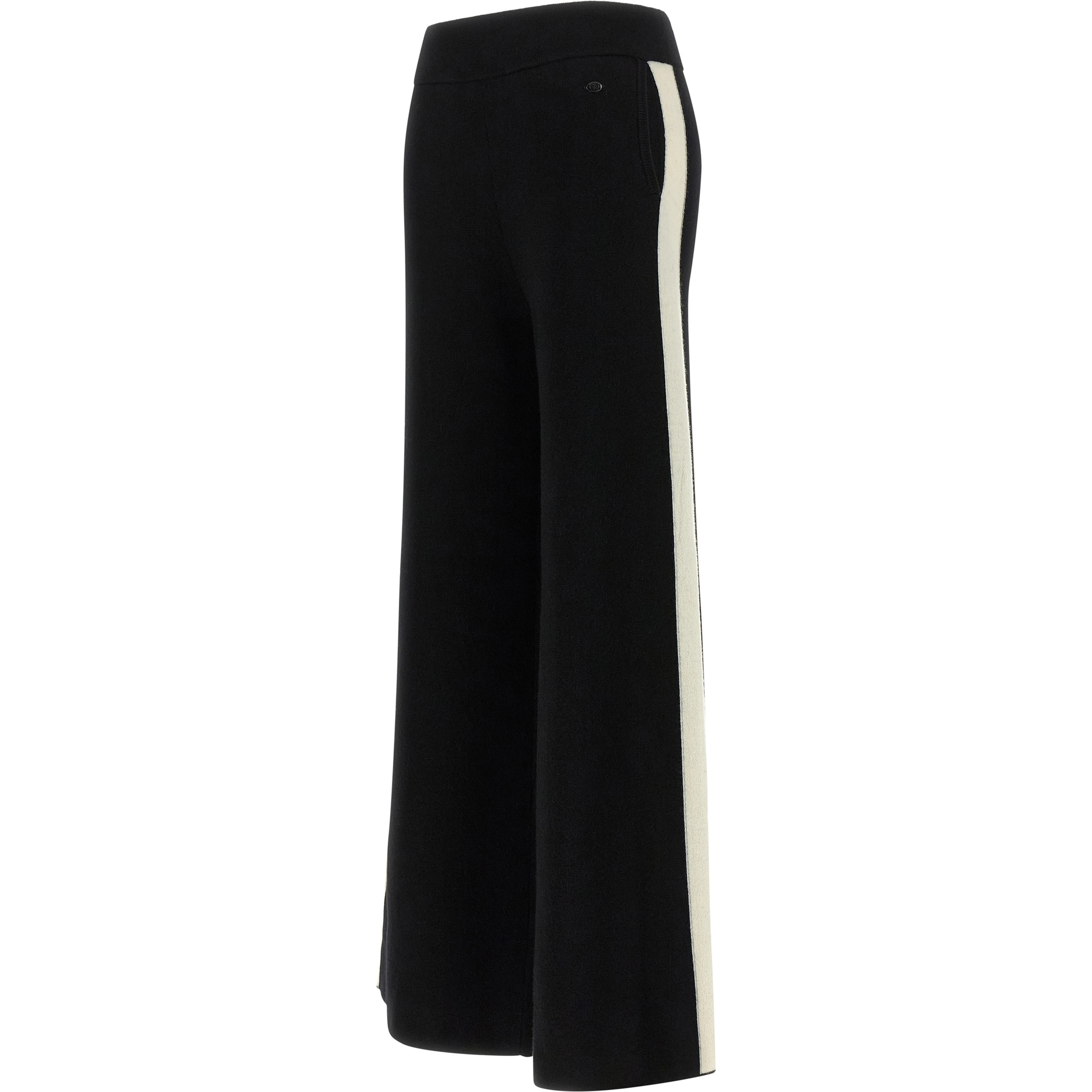 Black Merino Wool Casual Pants