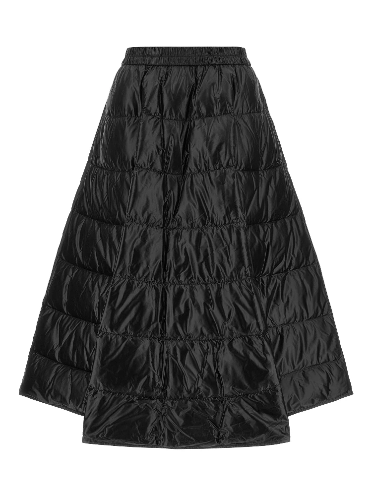 Black Polyamide Midi Skirt