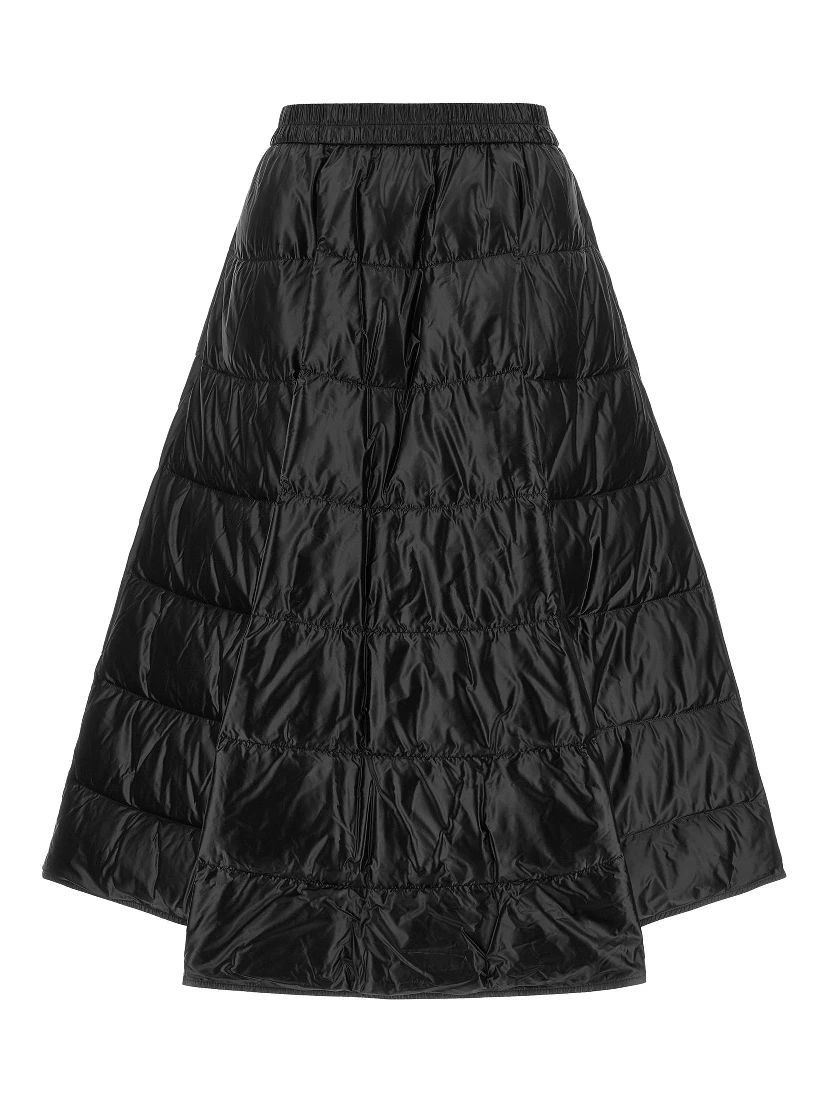 Black Polyamide Midi Skirt