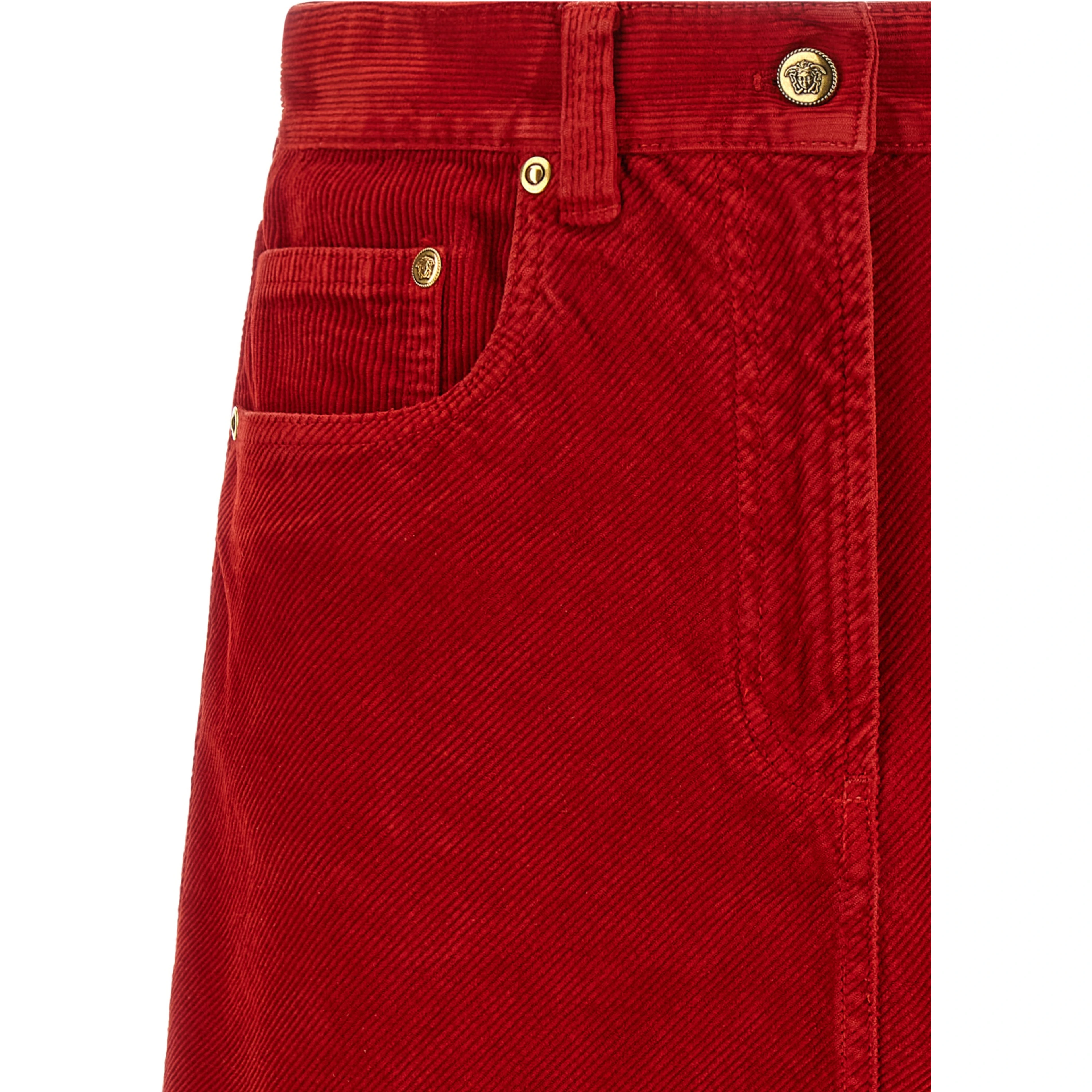 Red Cotton Long Skirt