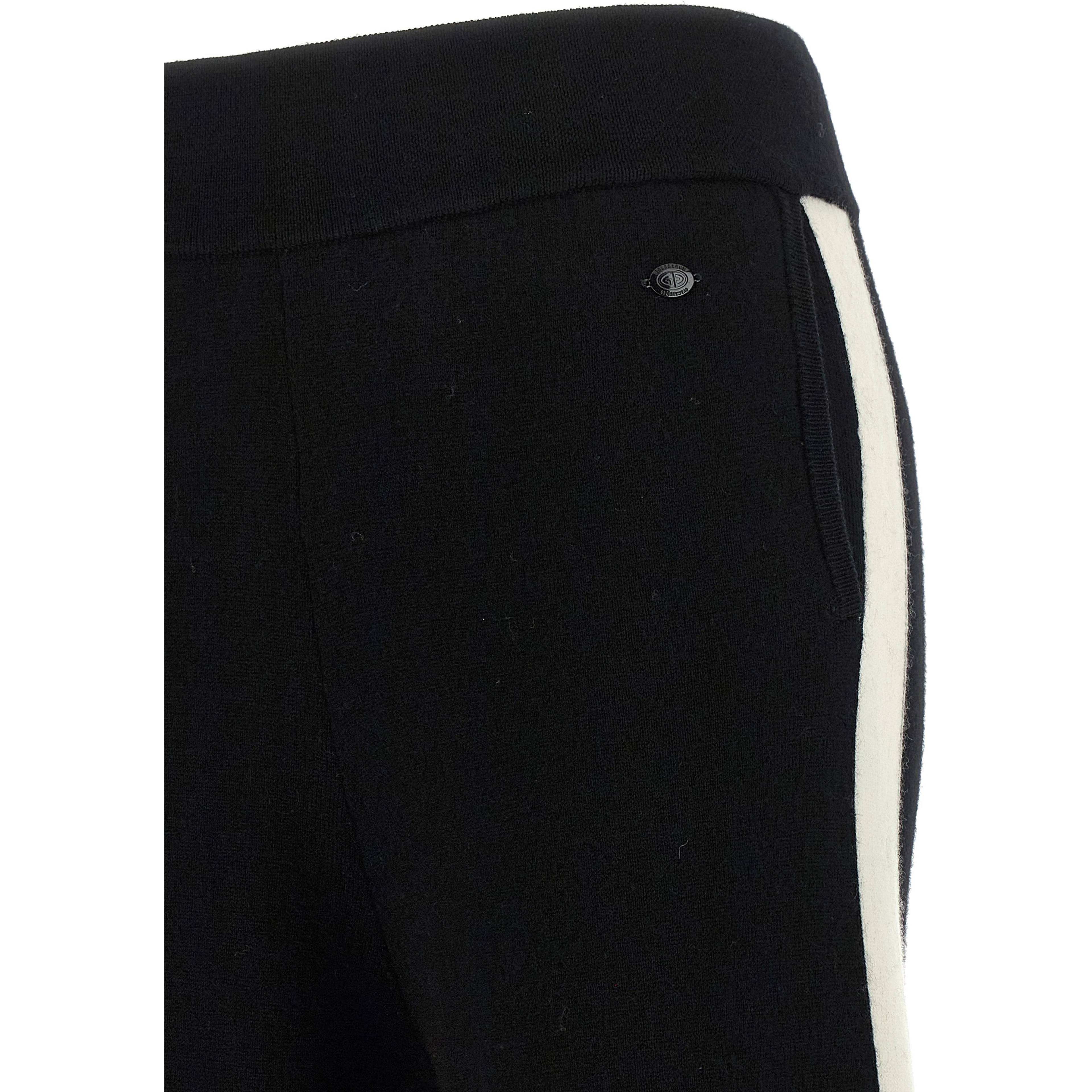 Black Merino Wool Casual Pants
