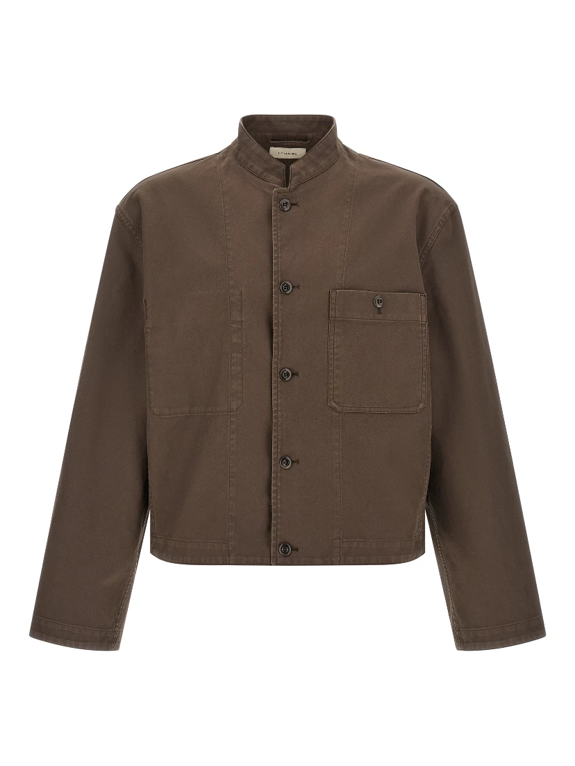 Brown Cotton Full-Length Jacket