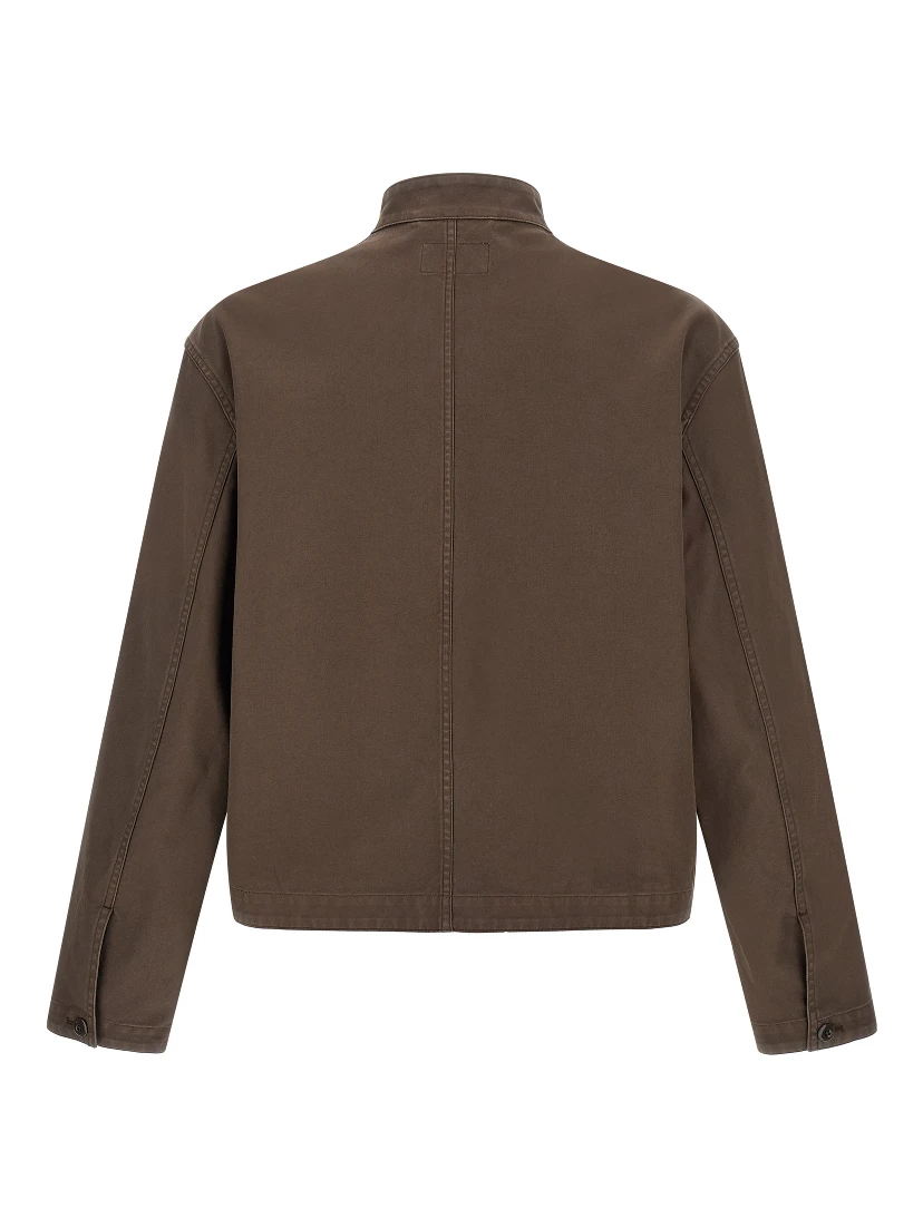 Brown Cotton Full-Length Jacket