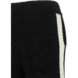 Black Merino Wool Casual Pants