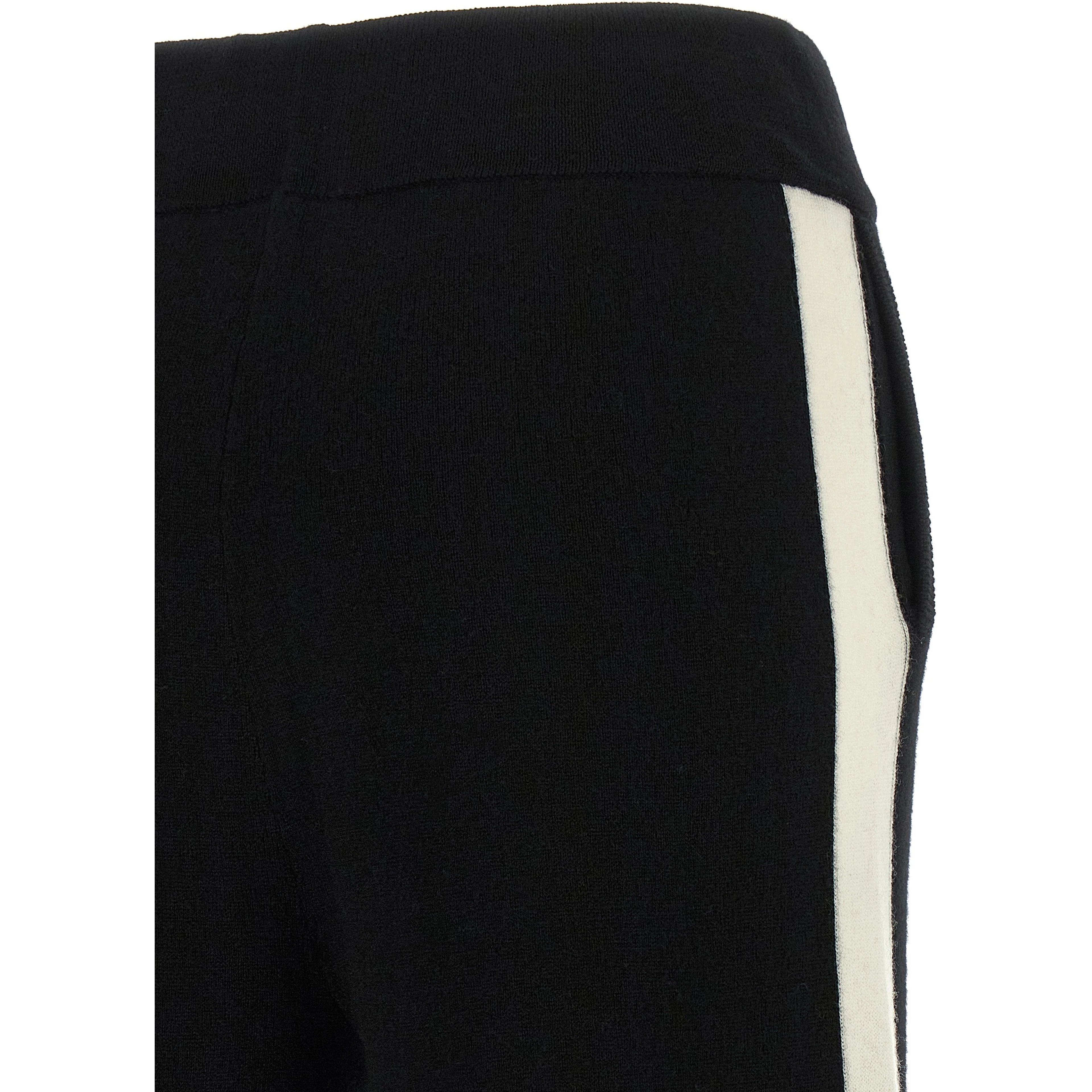 Black Merino Wool Casual Pants