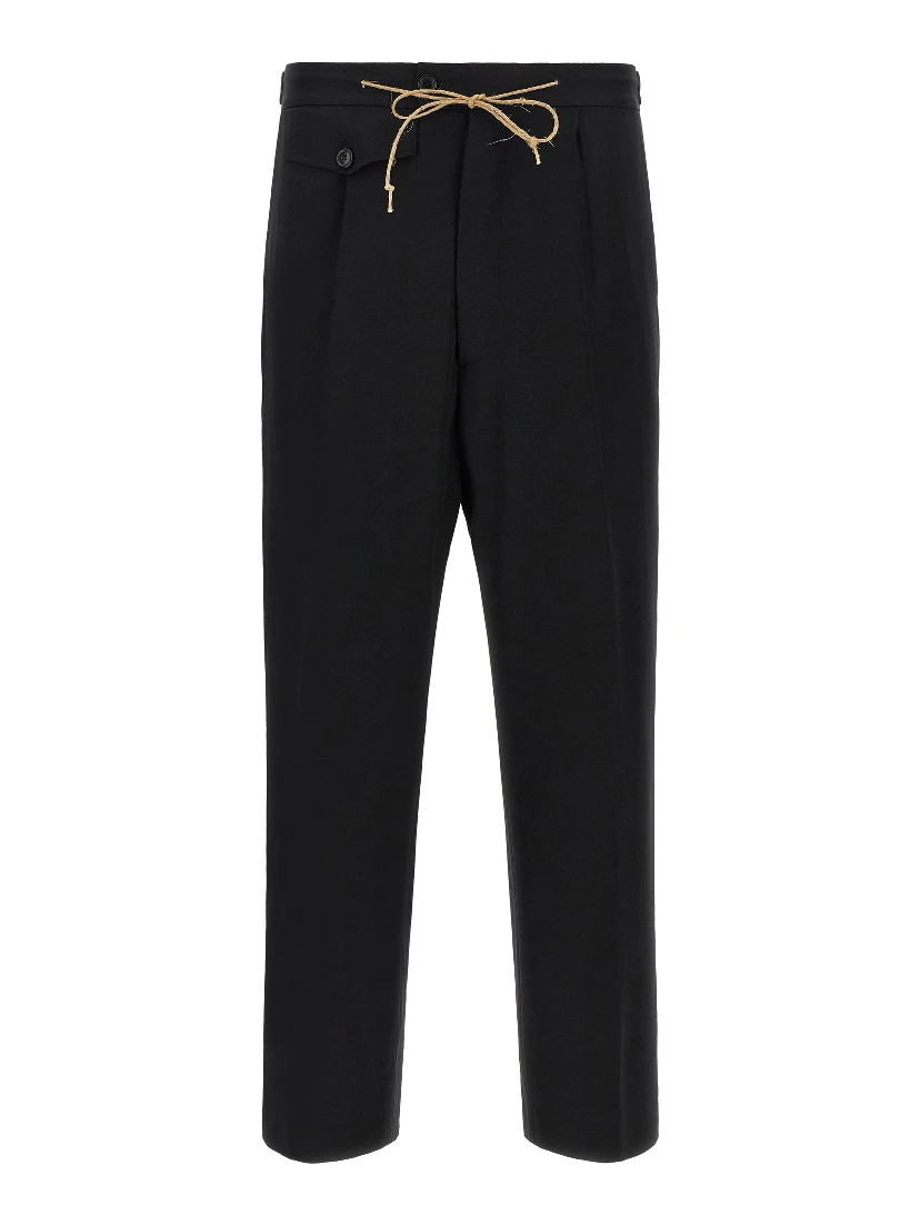 Black Virgin Wool Dress Pants